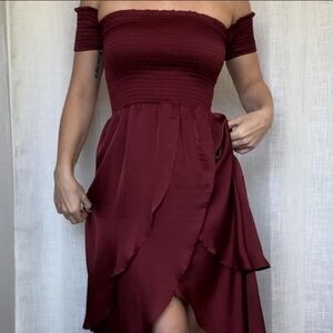 Altar'd State Burgundy / Maroon / Red High-Low Dress Size M